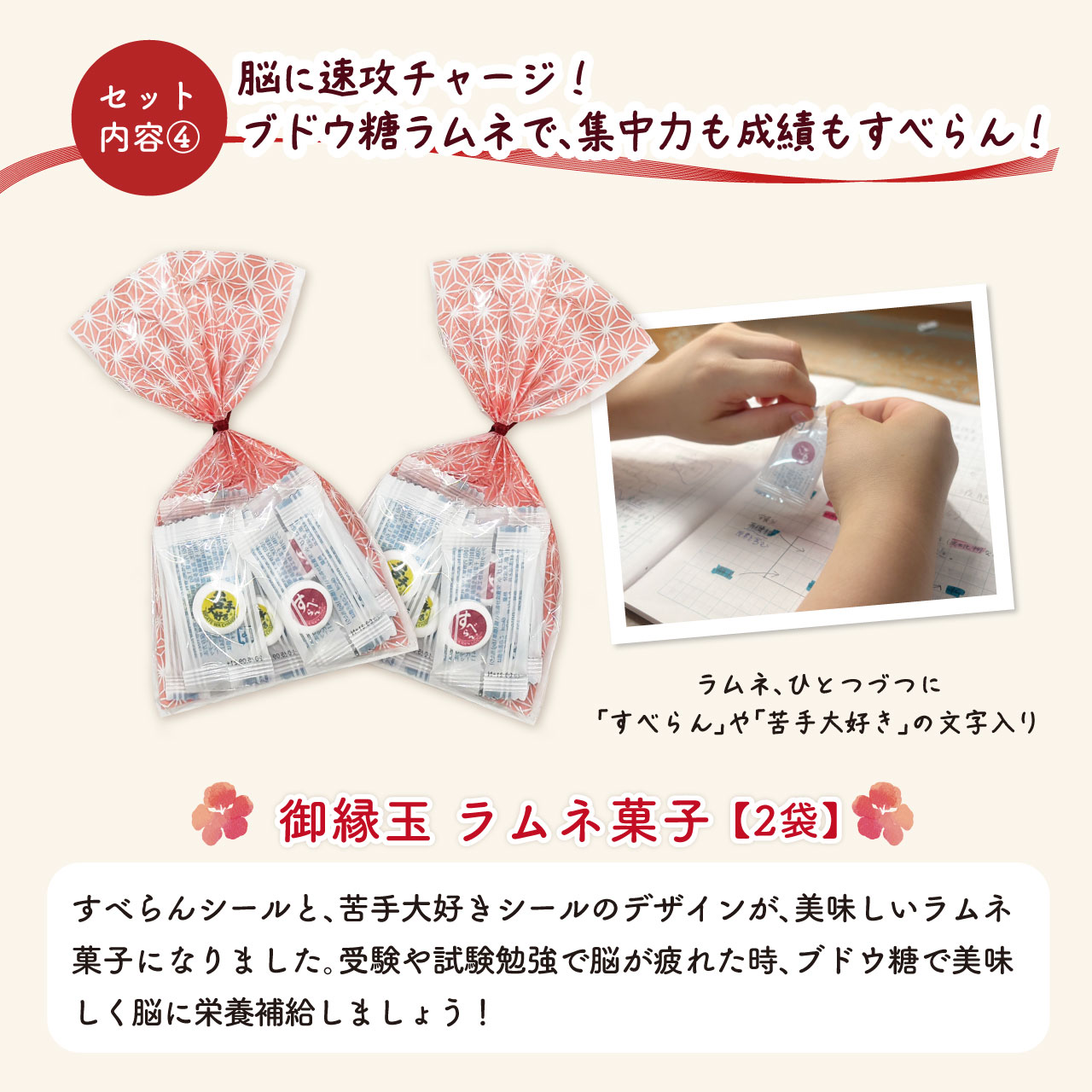 すべらん合格祈願のブドウ糖のラムネセット