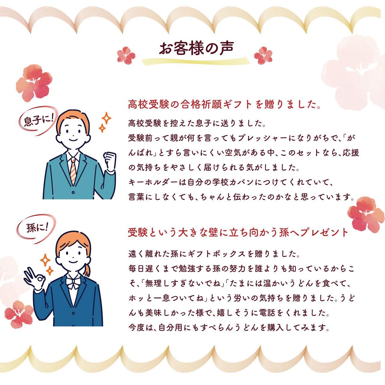 プレゼントを受け取られた利用者の喜びの声
